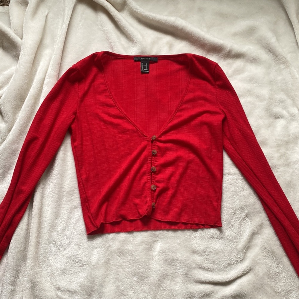 Forever 21 Button Down Crop Top